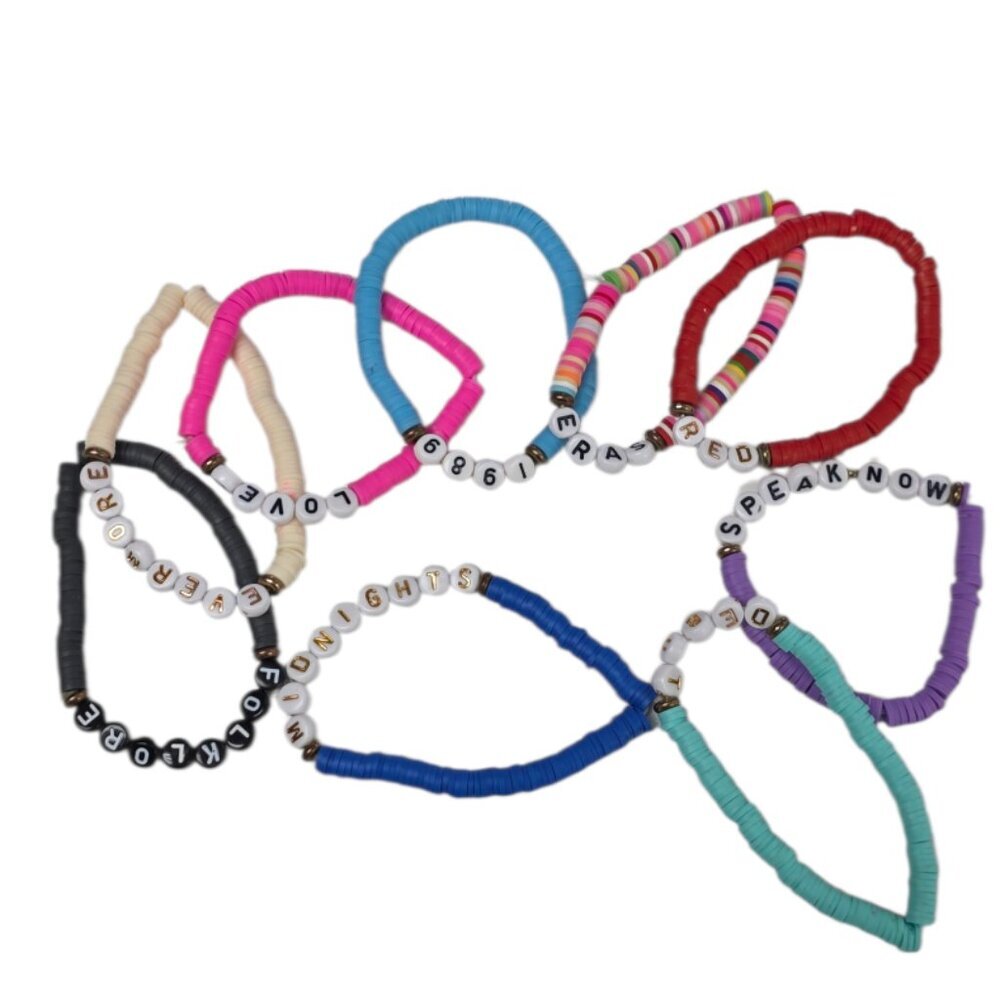 Taylor Swift Album Names Bracelet Set, Stretchy